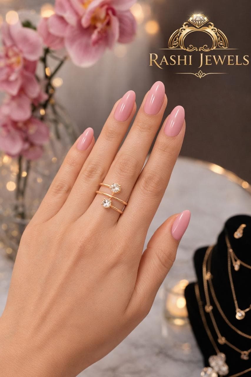 Double Crystal Solitaire Ring