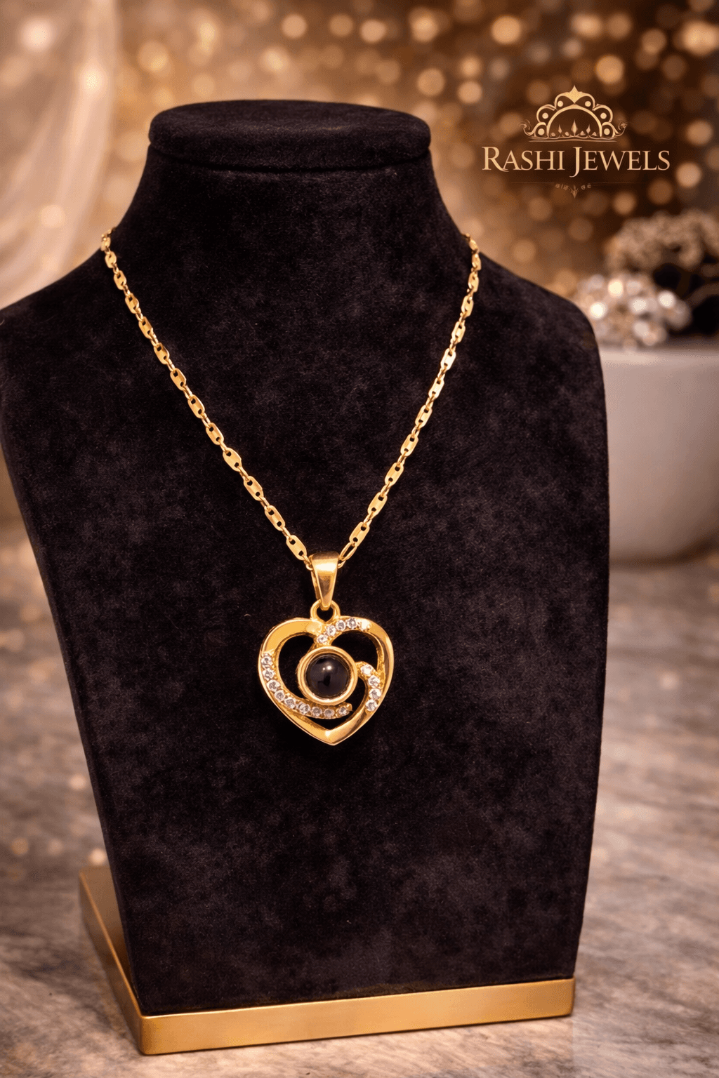Moon Heart Shape Pendant Necklace — image 1