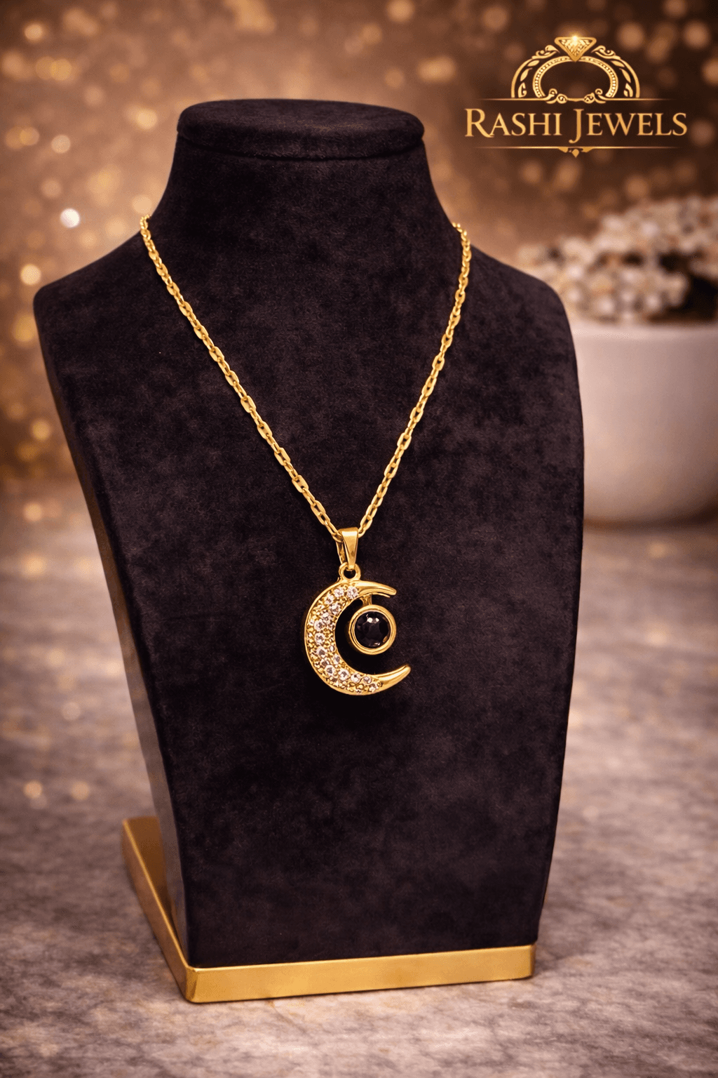 Half Moon Heart Shape Pendant Necklace — image 1
