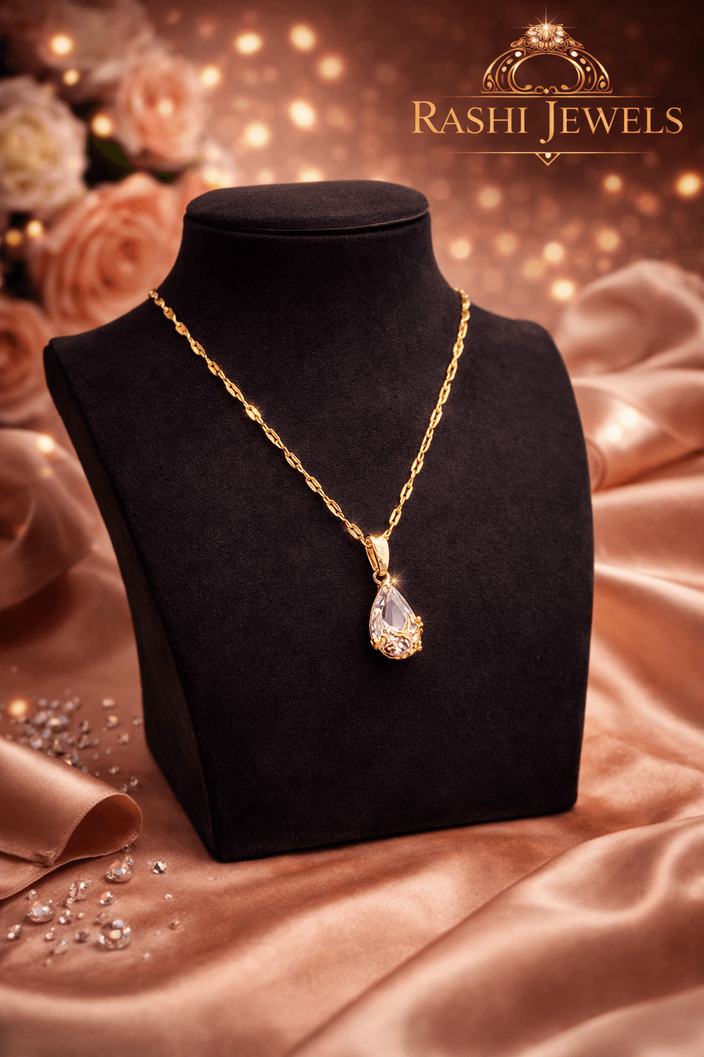 White Zircon Pendant Necklace — image 1