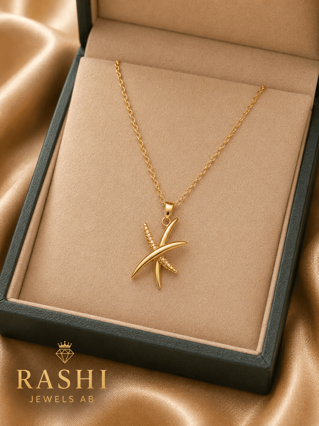 Non Tarnish cable chain with Gold plated Pendant Necklace — image 1