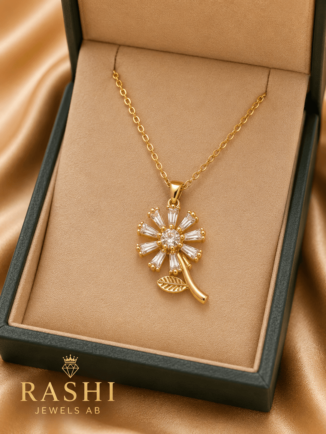 Daisy Sunflower Flower Pendant with Necklace