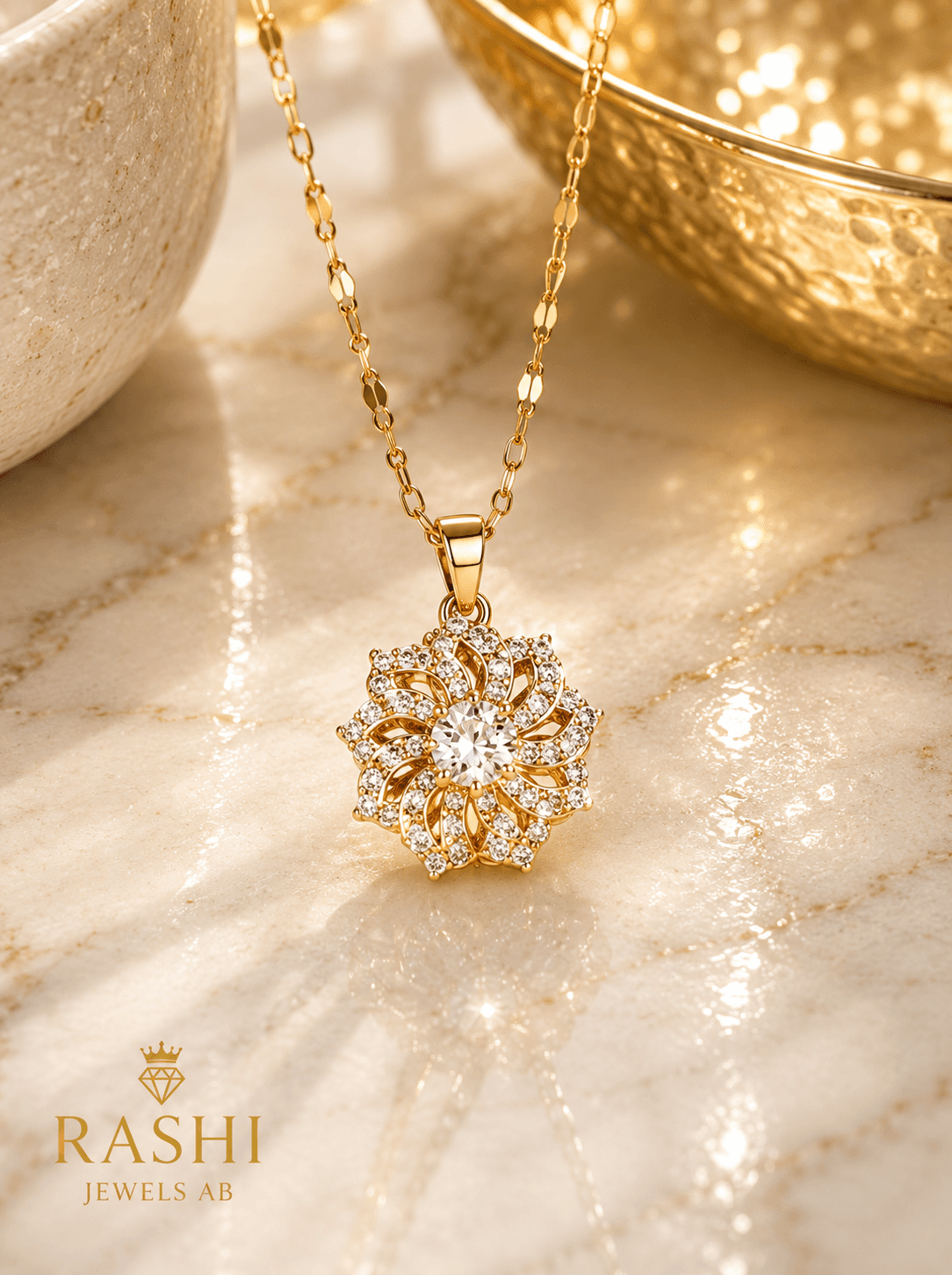 Titanium Steel Chain Featuring Zircon Inlay — image 1