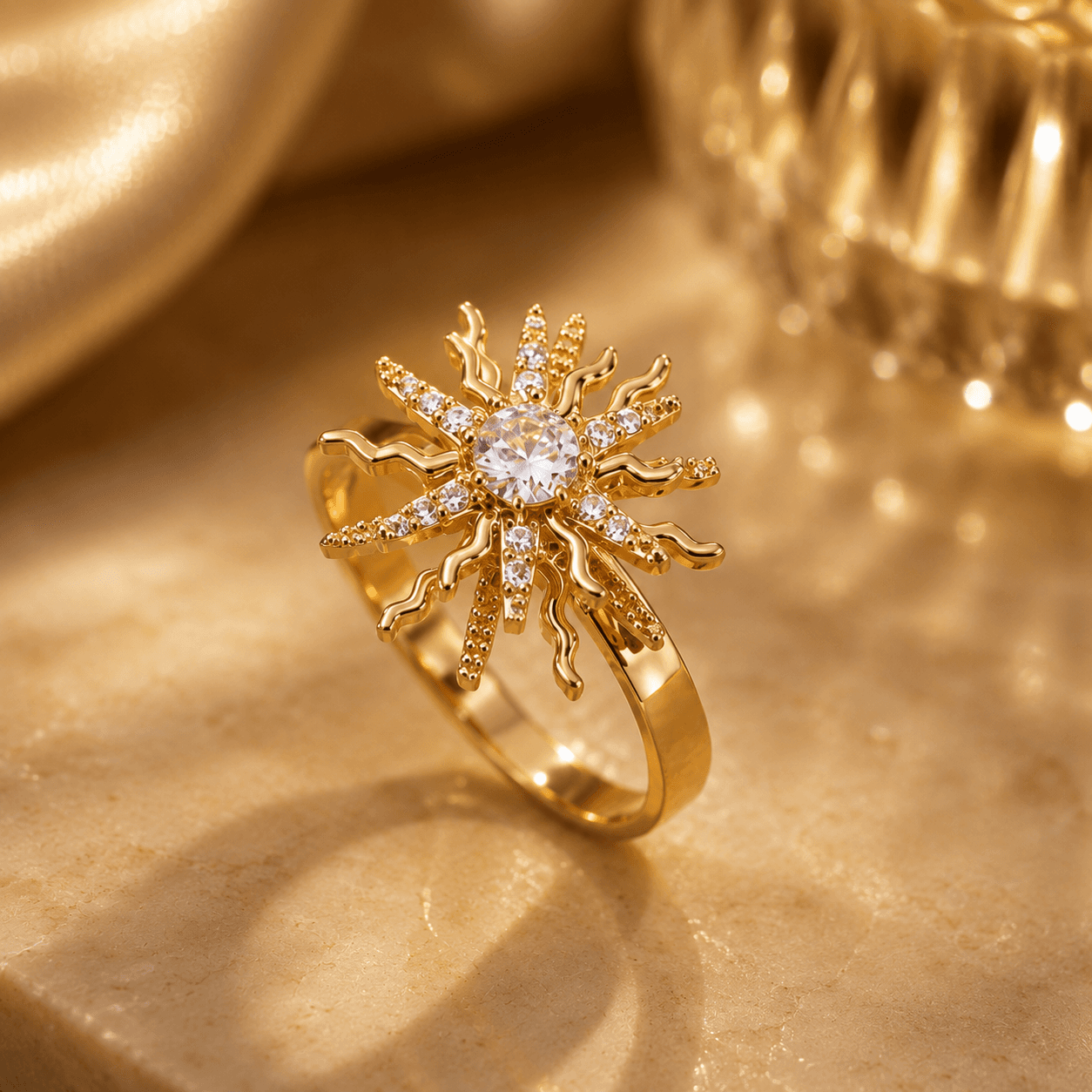 Rotatable Sunflower ring