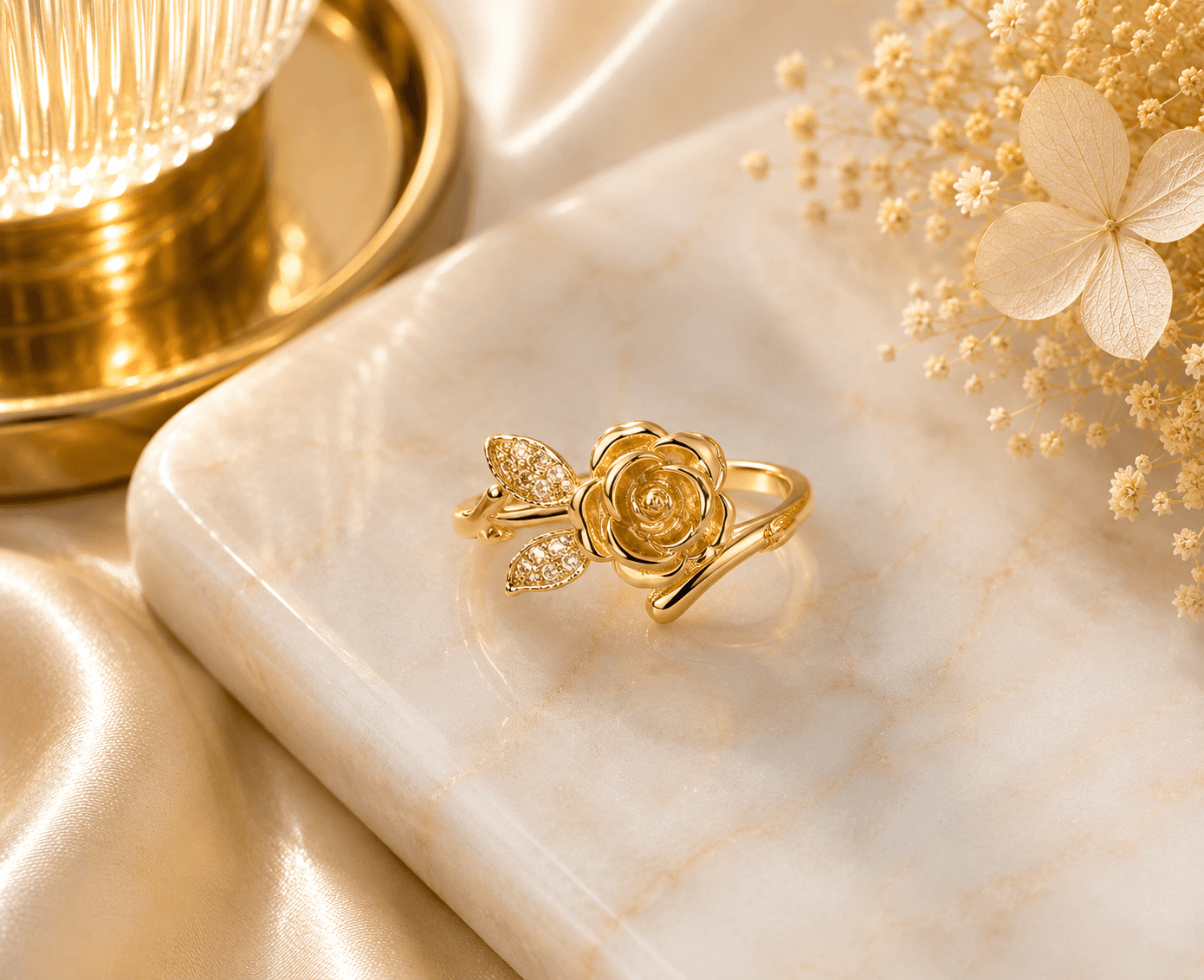 Adjustable Flower Knot Ring 18K Plated — image 1